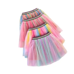 Jupe tutu en tulle arc-en-ciel doux pour fille, nouvelle collection 2022