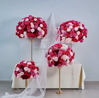 Boule de fleurs artificielles en plastique blanc de luxe, haute qualité, durable, 80 cm, centre de table pour mariage, décoration de table QDFLY