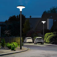 현대 정원 LED 가로등 극 IP65 25W 야외 알루미늄 바디 태양열 안뜰 조명