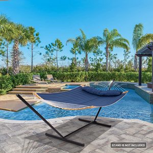 2 व्यक्ति लकड़ी-स्प्रेडर के साथ लकड़ी-स्प्रेडर-बार डबल हथौड़े वाले डबल हथौड़े के साथ हैममॉक स्टैंड शामिल नहीं हैं - Product Image 2