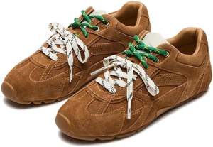 <span class=keywords><strong>Sneakers</strong></span> da Donna Sportive Casual di Nuovo Design 2025 in Finto Camoscio Marrone alla Moda per Signore - Product Image 2