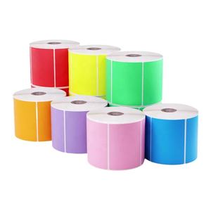 Оптовая Продажа с фабрики, цветная Термотрансферная Бумага в рулоне, индивидуальный логотип, перманентные наклейки со штрих-кодом, Упаковочная этикетка под заказ - Product Image 1
