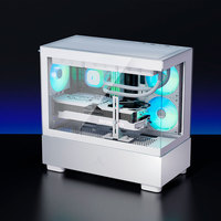 ABKO U40M White MicroATX Gaming Case Fan Pre-Installed Tempered Glass 3 ARGB Fans Type-C Dual USB 3.0 Ports Steel Material Audio