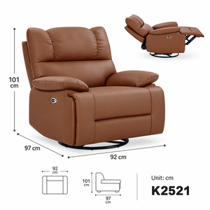 <span class=keywords><strong>Fauteuil</strong></span> inclinable électrique moderne de style européen, pivotant à 360°, avec appui-tête réglable, tissu premium et coussin supérieur - Product Image 3