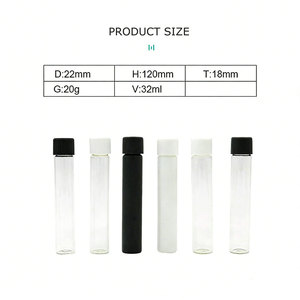 Tube en verre personnalisé résistant aux enfants, mat, transparent, coloré, de qualité alimentaire, avec bouchon CR - Product Image 5