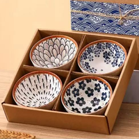 Directement du fournisseur, bols en céramique de style japonais de 4,5 pouces, emballage en boîte cadeau, bol à salade de fruits, compatible lave-vaisselle