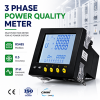 Compteur d'énergie numérique multifonction triphasé à montage sur panneau avec Modbus RTU RS485, compteur triphasé