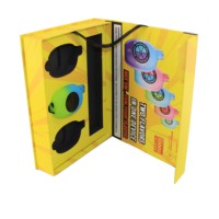 Boîte de luxe imprimée sur mesure carton rigide jaune de qualité supérieure en forme de livre boîte cadeau d'emballage à clapet magnétique