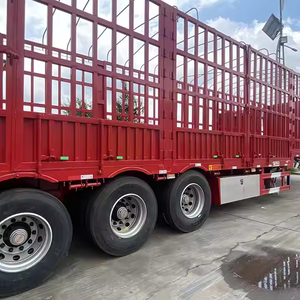 Remolque para Ganado de 80-100 Toneladas, Remolque de 3 Ejes para Transporte de Animales, Caña de Azúcar y Carga, Semirremolque con Barandas - Product Image 3