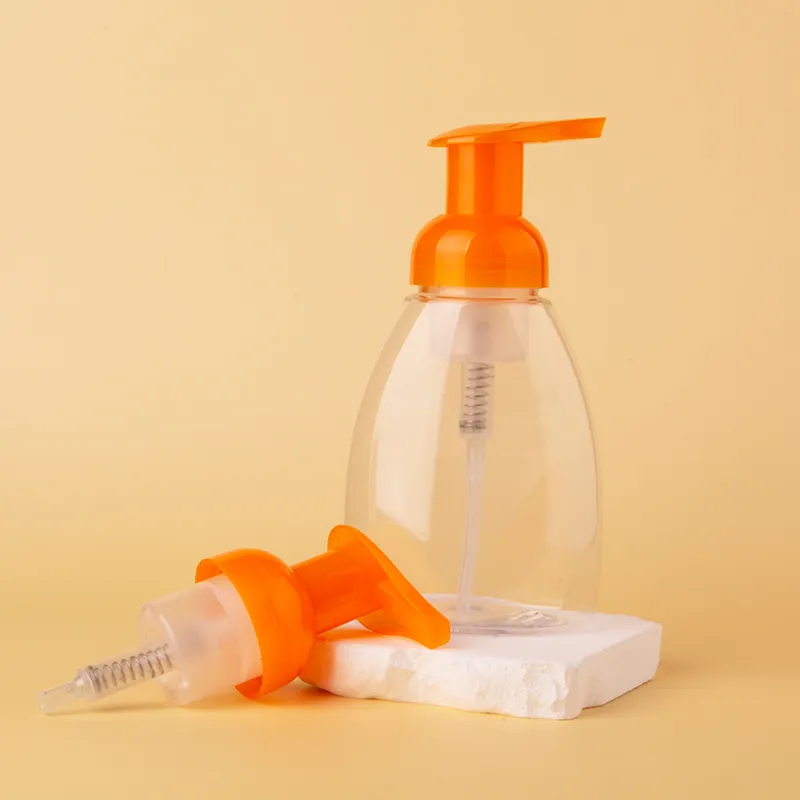250 ml 300 ml 8 oz yellow plastic pp pet foam pump bottle liquid soap mousse foam cleanser dispenser pump bottle