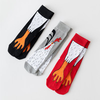 Nouvelles chaussettes unisexes tricotées absorbant la transpiration, décontractées, à imprimé animal, mi-mollet, mignonnes, tendance, amusantes et créatives, motif poulet, collection automne-hiver