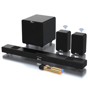 Barre de Son Home Cinéma 5.1 avec Caisson de Basses Filaire, Prise en Charge Surround Sans Fil, BT, AUX, Optique, Coaxial, USB et TF - Product Image 1