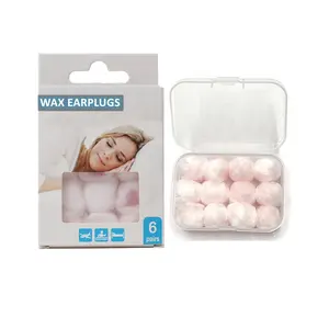 Noise Ear Plugs 12 PCS/BOX Noise Reduction Earplugs Custom Wax Ear Plug With Plastic Box For Sleeping Swimming Mouldable Silicon Ear Plugs