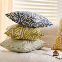 Luxuriöser Hochwertiger Abstrakter Geometrischer Dreidimensionaler Jacquard-Polyesterfaser Quadratischer Dekokissenbezug für Sofa und Bett
