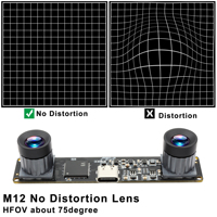 Cámara USB con Obturador Global de 120FPS/60FPS, Módulo de Cámara Estéreo 3D Síncrona RGB, Mini Cámara Web Robótica con Lente Gran Angular UVC
