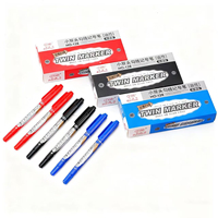 Marqueurs permanents à double pointe en plastique avec logo personnalisé, à base d'huile, avec pointes fines en forme de biseau pour une étiquetage industriel imperméable et indélébile