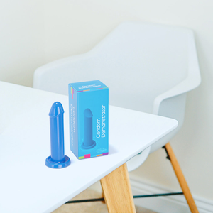 Männliche Demonstration Penis Bildungs werkzeug Designed Training Model Blue <span class=keywords><strong>PVC</strong></span> Dildo Kondom Demonstrator für sicherere Sexualerziehung - Product Image 6