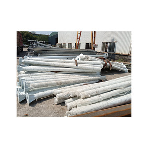 Tiang lalu lintas 7 Meter lampu baja tiang putih kolom instalasi jalan langsung - Product Image 2