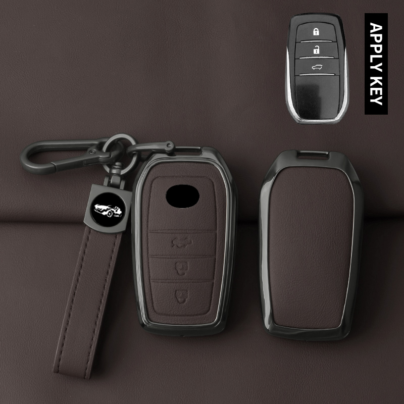 Porte-clés marron canon de fusil + cuir