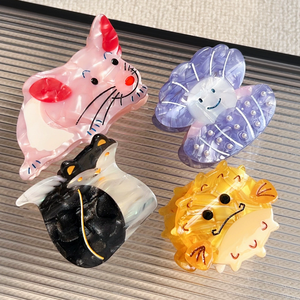 Sáng Tạo Mới Ngọc Trai Trắng Vỏ Hoa Chi Nhánh Chuột Fox Động Vật Axit Acetic Tóc Claw <span class=keywords><strong>Clip</strong></span> Tùy Chỉnh Chất Lượng Cao Tóc Claw - Product Image 1