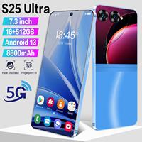 Teléfono Celular Más Vendido en 2025, S25 Ultra 5G, Teléfono Inteligente Desbloqueado, Doble SIM, Pantalla HD de 7.3 Pulgadas, Android 12, 6800 mAh, 50+108 MP, Teléfono Económico