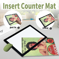 Tapis de comptoir personnalisé avec insert publicitaire, tapis de présentation de bureau remplaçable pour la vente au détail, les bars, les magasins, les fournisseurs en gros