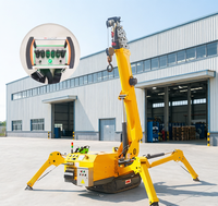 Grue araignée à système hydraulique avec portée de 18 m et flèche longue pour la construction de bases de turbines éoliennes