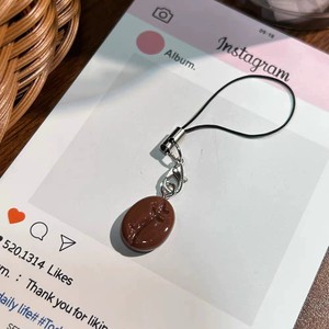 CHENXI Diseño Creativo Nuevo Llavero con Anillo, Mini Colgante de Resina de Grano de Café, Llaveros Metálicos, Colgante de Aceite Labial - Product Image 1