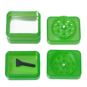 Usine en gros Rukioo JSS0003 Portable rectangulaire en plastique 4 couches broyeur d'herbes Logo personnalisé 50*40*63mm pour accessoires - Product Image 5
