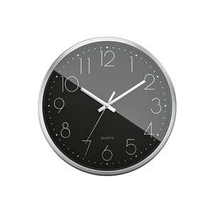 Horloge murale à quartz Mebus Ø 30cm argent noir - Product Image 2