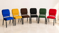 Chaise de banquet moderne rembourrée avec poignée, chaise de salle à manger empilable à structure métallique pour événements, mariages et conférences