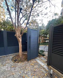 Cửa trượt nhôm thép mạ kẽm với thiết kế sơn tĩnh điện Thân thiện với môi trường hàng rào an toàn mô hình 3D để sử dụng sân - Product Image 4