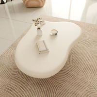Table basse mobile en bois, luxe, classique, moderne, minimaliste, gain de place, design abstrait blanc irrégulier, spécial nuage