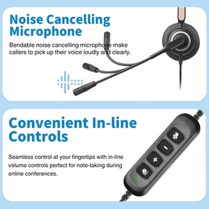 Lantronlife H50D Auriculares de centro de llamadas de precio de fábrica de gama alta con control en línea <span class=keywords><strong>Boom</strong></span> de micrófono ajustable para auriculares de teléfono de PC - Product Image 2