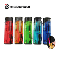 Briquet électronique coupe-vent en plastique rechargeable grande taille avec logo personnalisé, prix de gros usine, lampe torche LED pour cigarettes