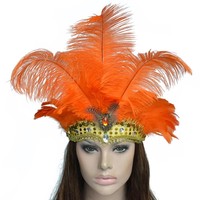 Coiffes en plumes d'autruche indiennes pour maquillage, performance, bal masqué, carnaval, danse du ventre