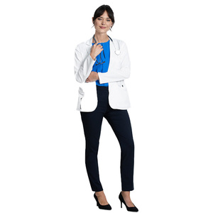 Qualité supérieure XL Lady Doctor Scrubs Logo personnalisé Polyester Coton Tricoté Tissu Clinique Médicale Hôpital Femmes Blouse de Laboratoire - Product Image 1