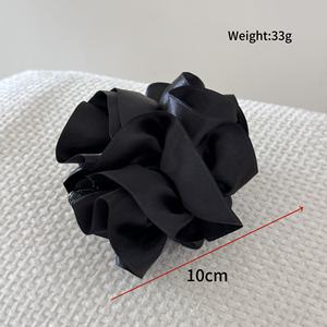 Pince à cheveux élégante en tissu français avec nœud, pince banane pour femme, pince douce pour queue de cheval, accessoire de fête - Product Image 3