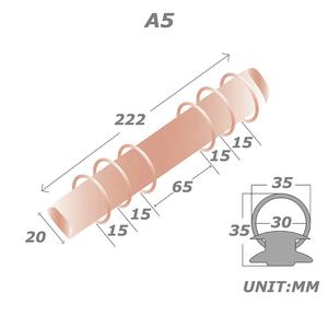 Yihe cincin A5 35MM, emas mawar Spiral, cincin timbul pola silang kulit perencana Binder/PENUTUP UNTUK Notebook/perencana/Ringbook - Product Image 6