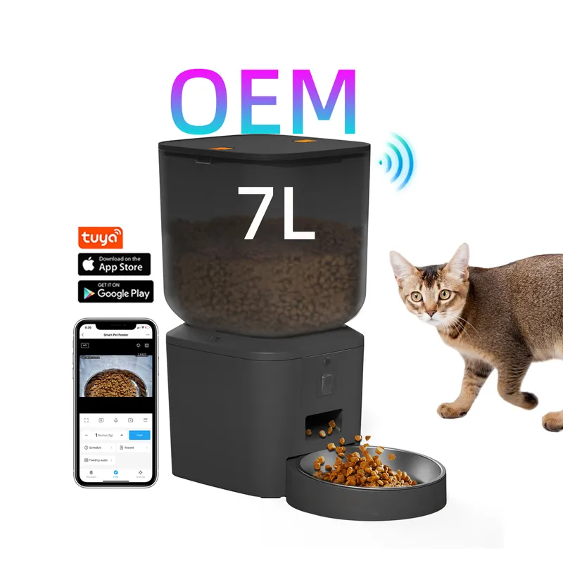 Oem 7l Huisdiervoer Dispenser Met Camera 10 Maaltijd Automatische Huisdiervoeder Wifi App Honden Katten Huisdieren Droog Voer Slimme Kat Feeder Met Camera