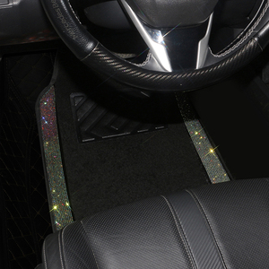 4 unids/set de alfombra para suelo interior de coche para niñas, alfombrillas ostentosas para coche con almohadilla antideslizante de PVC para talón para vehículo Universal - Product Image 5