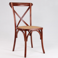 Chaises de restaurant empilables en bois à dossier croisé, design moderne, en rotin massif, pour salle à manger et mariage, vente en gros, 25 jours