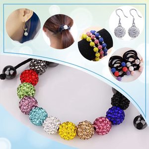 Shambhala 10mm Kim Cương bóng disco điện thoại di động Chuỗi vòng cổ tự làm đồ trang sức phụ kiện đầy đủ đất sét và Spacer đồ trang sức phát hiện - Product Image 4