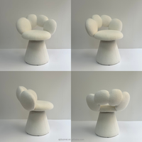 Fauteuil pivotant DM Modern Petal, fauteuil d'appoint en tissu bouclé, style nuage - Vente en gros, fabrication sur mesure
