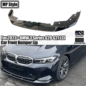 สปอยเลอร์กันชนหน้ารถยนต์ BMW ซีรีส์ 3 รุ่น G20 G21 Lci ปี 2023+ แบบ 330i M340i Mp Style Sedan Splitter สีดำเงา จำนวน 2 ชิ้น - Product Image 1