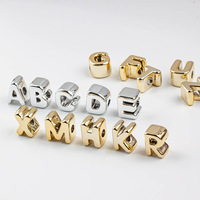 Perles alphanumériques en acrylique à grand trou, lettres anglaises dorées et blanches, style unique, pour bracelets faits main, sangles de téléphone, porte-clés