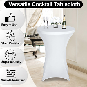 80x110CM Custom Round Woven Spandex Durable <b>Table</b> <b>Covers</b> for Party Outdoor Events - Product Image 2