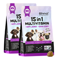 Aliments pour Animaux en Gros, Complément Herbal avec 6 Probiotiques pour la Santé Intestinale, Comprimés à Croquer 60 Bouchées Molles, Multivitamines 15 en 1 pour la Peau et la Santé Cardiaque du Chien
