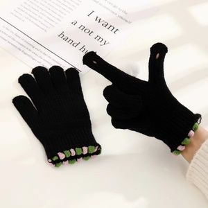 Manufacturer's New Korean Version Winter <b>Gloves</b> Cute Student for <b>Touch</b> <b>Screen</b> Knitted Wool Outdoor Cold Protection Cycling Daily - Product Image 6