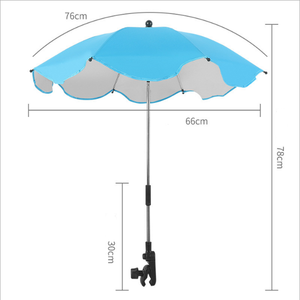 Parasol pour bébé, pare-soleil pour poussette, protection solaire pour poussettes, parasol pour vélo <span class=keywords><strong>avec</strong></span> clip de fixation - Product Image 5